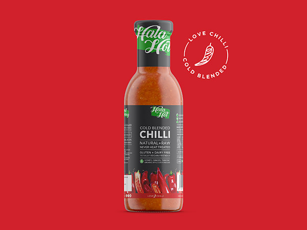 Chilli Packaging Design, Cold blended Packaging Design, Bottle Label Design