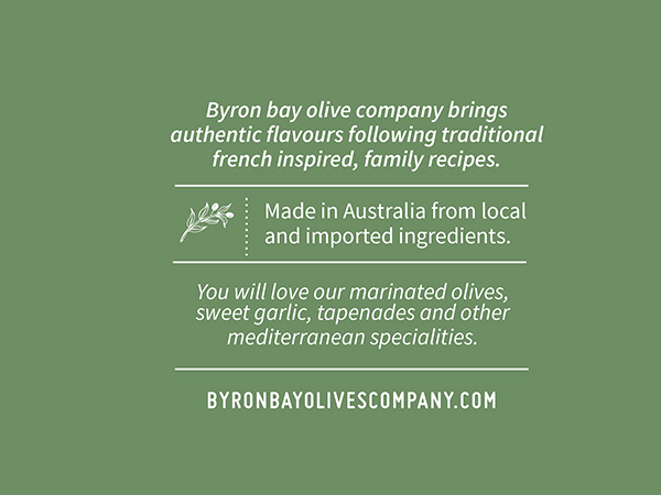 BYRON BAY OLIVES - Olive Packaging Design