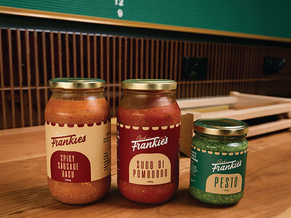 Chef Frankies Pasta Package Design, Italian Food Packaging Design, Pasta Label Design Australia, Food Label Design, Local Food Packaging Australia, Artisan Pasta Branding