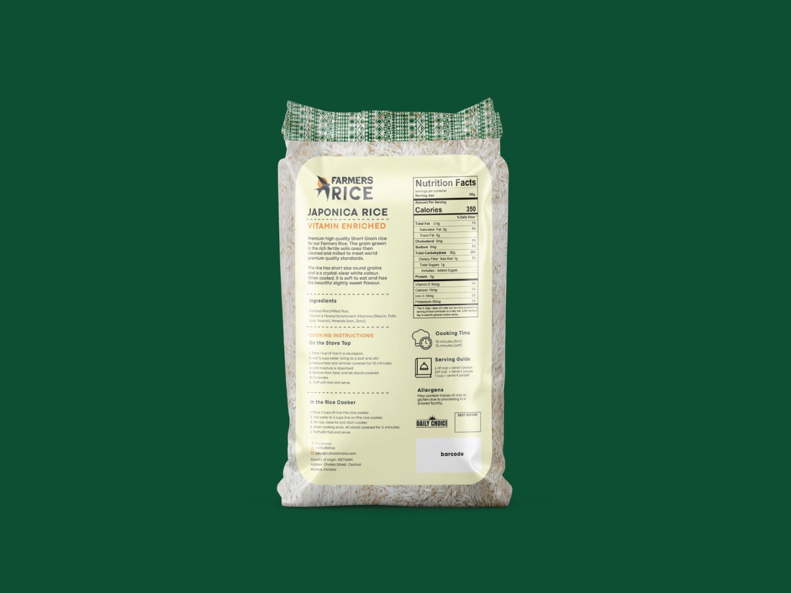 Farmers Rice Packaging Design, Rice Packaging Design Australia, Food Packaging Design, Agricultural Branding, Cultural Packaging Design, Product Packaging Design