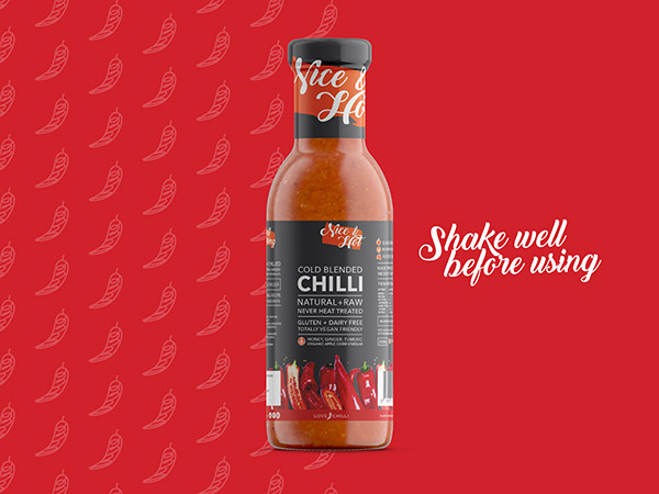 Chilli Packaging Design, Cold blended Packaging Design, Bottle Label Design