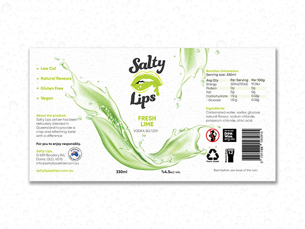 Vodka Seltzer Packaging Design, Vodka Branding Design, Drink Label Design