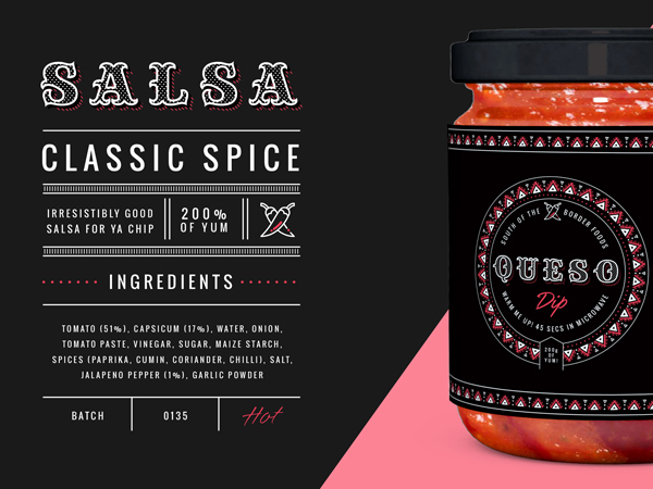 SOUTH OF THE BORDER - Salsa Packaging Design