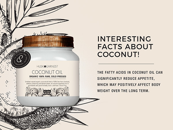 HUSK &  EARNEST - Coconut Oil Packaging Design