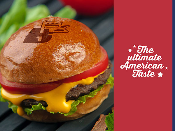 Nico Burger American Burger Branding, Food Truck Branding Australia, Burger Packaging Design, American Diner Visual Identity, Street Food Brand Design, Bold Logo Design Australia, Burger Brand Packaging