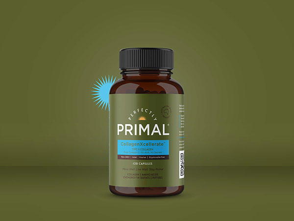 Perfectly Primal Supplements Packaging Design, Supplement Branding Australia, Health and Wellness Package Design, Nutritional Supplements Packaging, Australian Supplement Label Design, Modern Packaging Design