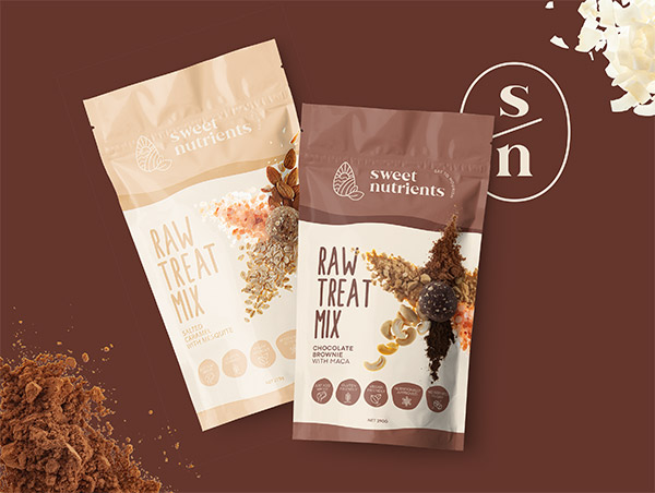 Food Packaging Design, Raw Treat Branding, Protein ball Packaging