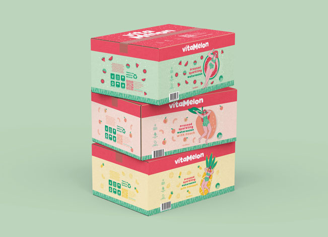 Package Design, Vitamelon Package Design, Australia Label Design, Package Design Australia, Juice Label Design, Sparkling Juice Package Design